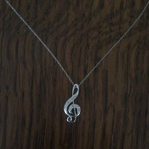 Sterling Silver Music Necklace